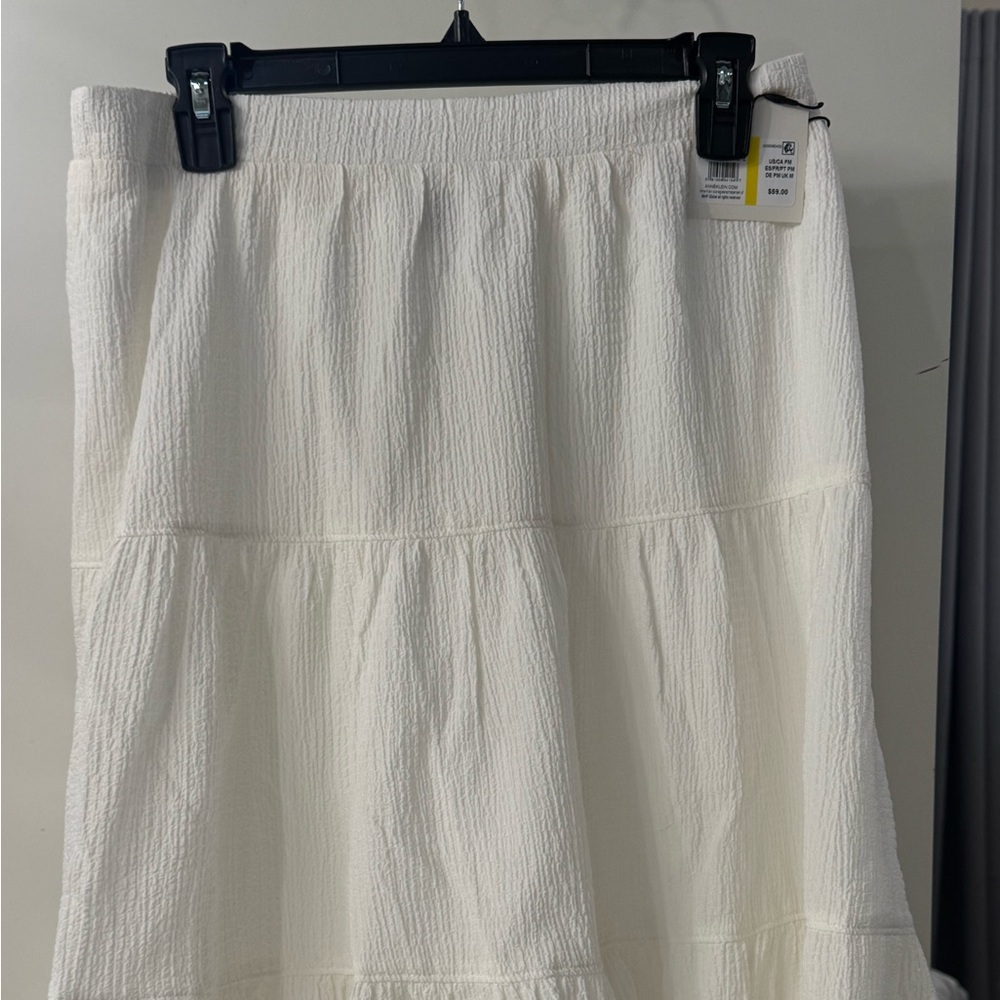 Anne Klein Women’s White Tiered Summer Skirt Size Petite Medium